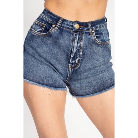 Dark acid wash jean high rise fit - Picture 2 of 4